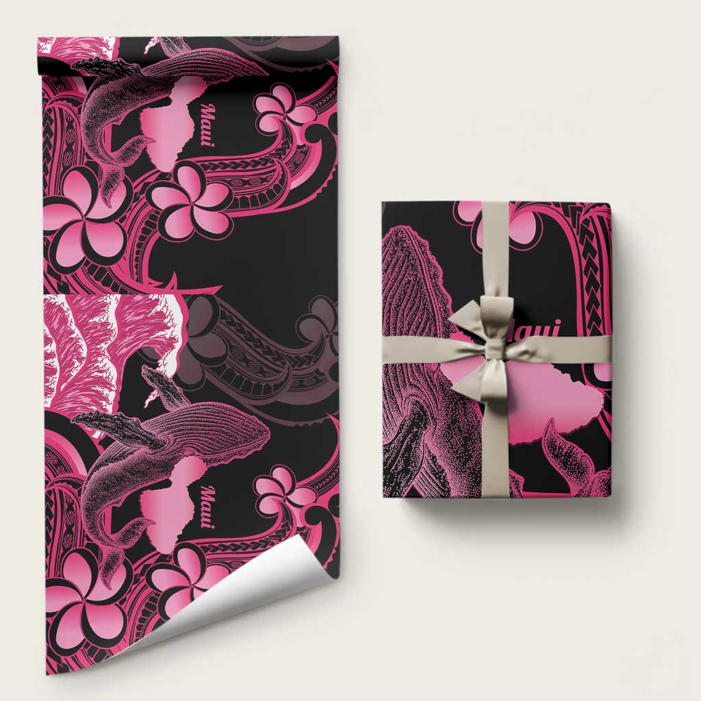 Aloha Hawaii Maui Wrapping Paper Valley Isle Humpback Whale Black LT14 58" × 23" Black - Polynesian Pride