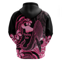 Aloha Hawaii Maui Zip Hoodie Valley Isle Humpback Whale Black