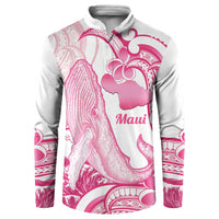 Aloha Hawaii Maui Button Sweatshirt Valley Isle Humpback Whale White LT14 White - Polynesian Pride