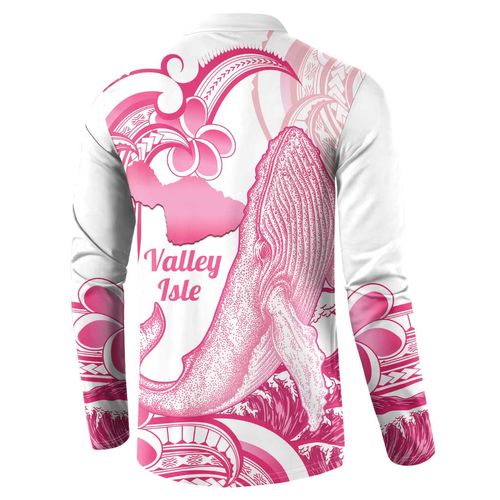 Aloha Hawaii Maui Button Sweatshirt Valley Isle Humpback Whale White LT14 - Polynesian Pride