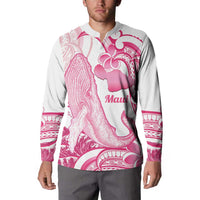 Aloha Hawaii Maui Button Sweatshirt Valley Isle Humpback Whale White LT14 - Polynesian Pride