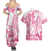 Aloha Hawaii Maui Couples Matching Summer Maxi Dress and Hawaiian Shirt Valley Isle Humpback Whale White LT14 - Polynesian Pride