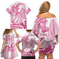 Aloha Hawaii Maui Family Matching Off Shoulder Short Dress and Hawaiian Shirt Valley Isle Humpback Whale White