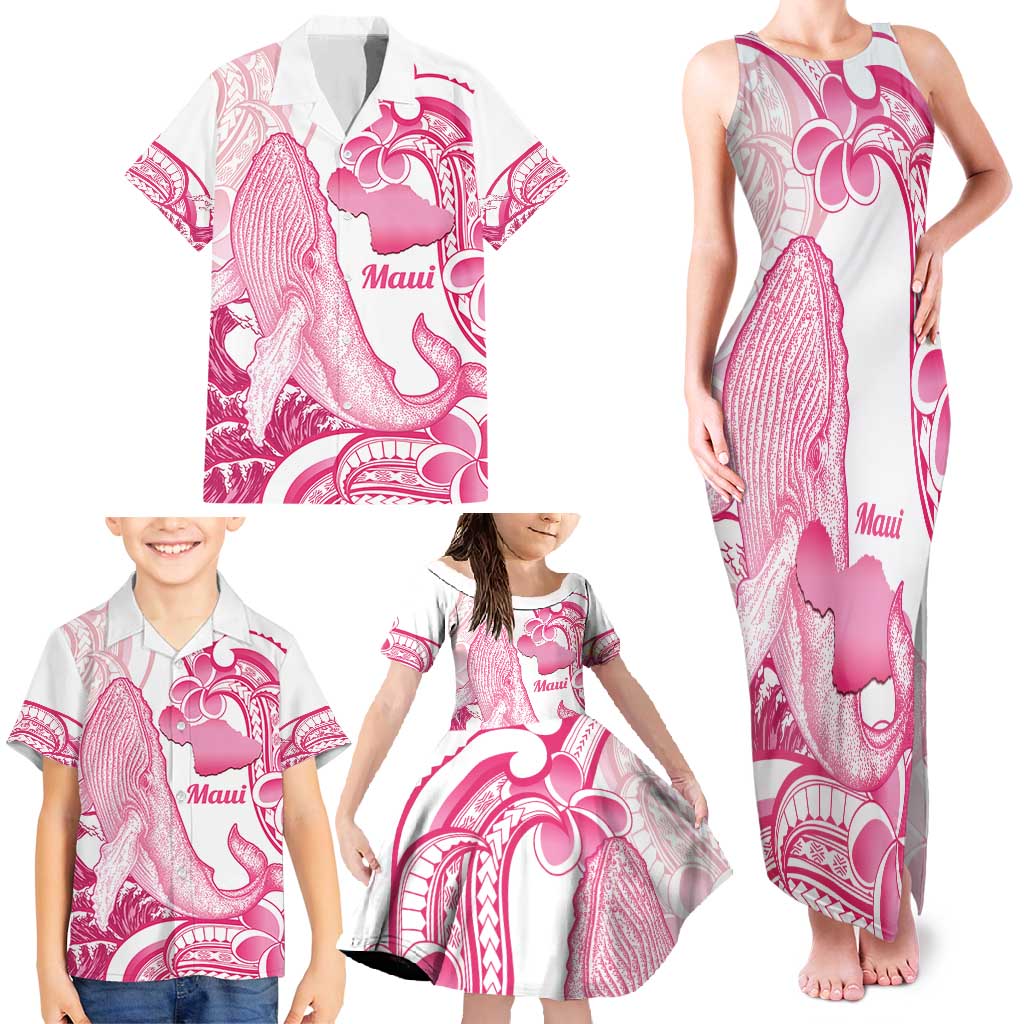 Aloha Hawaii Maui Family Matching Tank Maxi Dress and Hawaiian Shirt Valley Isle Humpback Whale White