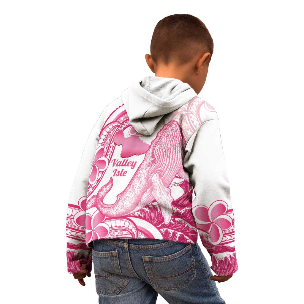 Aloha Hawaii Maui Kid Hoodie Valley Isle Humpback Whale White