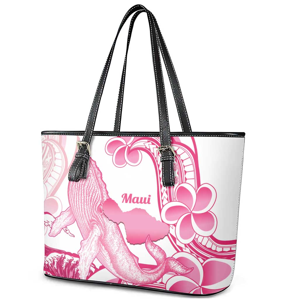 Aloha Hawaii Maui Leather Tote Bag Valley Isle Humpback Whale White LT14 - Polynesian Pride