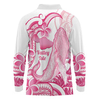 Aloha Hawaii Maui Long Sleeve Polo Shirt Valley Isle Humpback Whale White