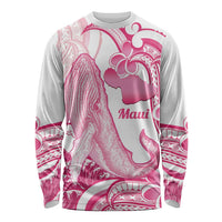 Aloha Hawaii Maui Long Sleeve Shirt Valley Isle Humpback Whale White LT14 Unisex White - Polynesian Pride