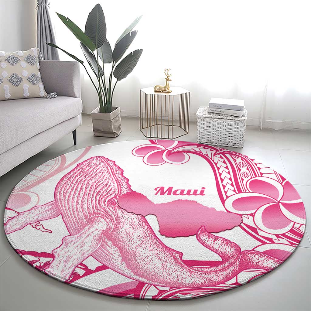 Aloha Hawaii Maui Round Carpet Valley Isle Humpback Whale White
