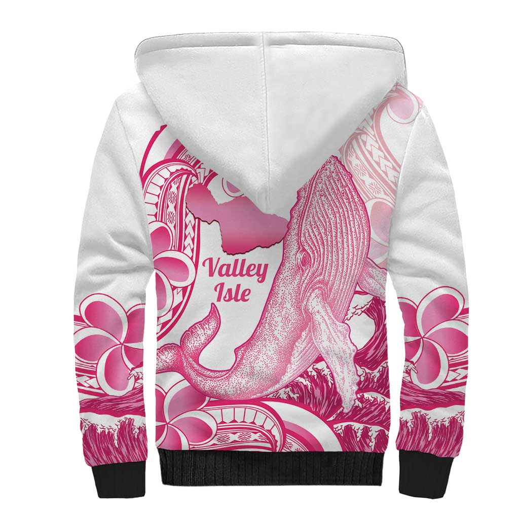 Aloha Hawaii Maui Sherpa Hoodie Valley Isle Humpback Whale White LT14 - Polynesian Pride