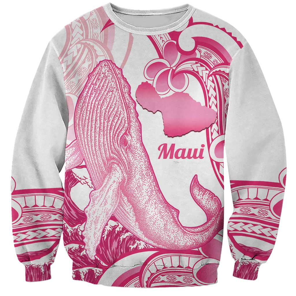 Aloha Hawaii Maui Sweatshirt Valley Isle Humpback Whale White LT14 Unisex White - Polynesian Pride