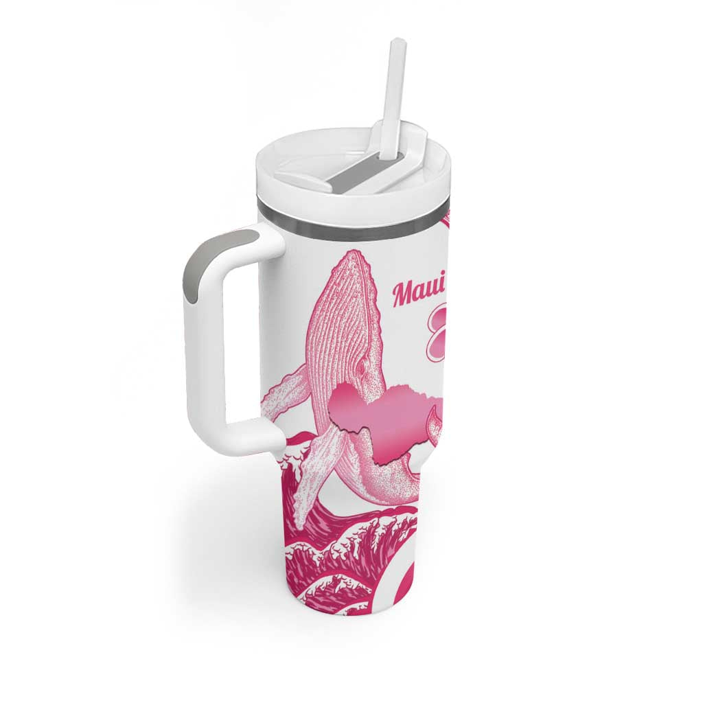 Aloha Hawaii Maui Tumbler With Handle Valley Isle Humpback Whale White LT14 - Polynesian Pride