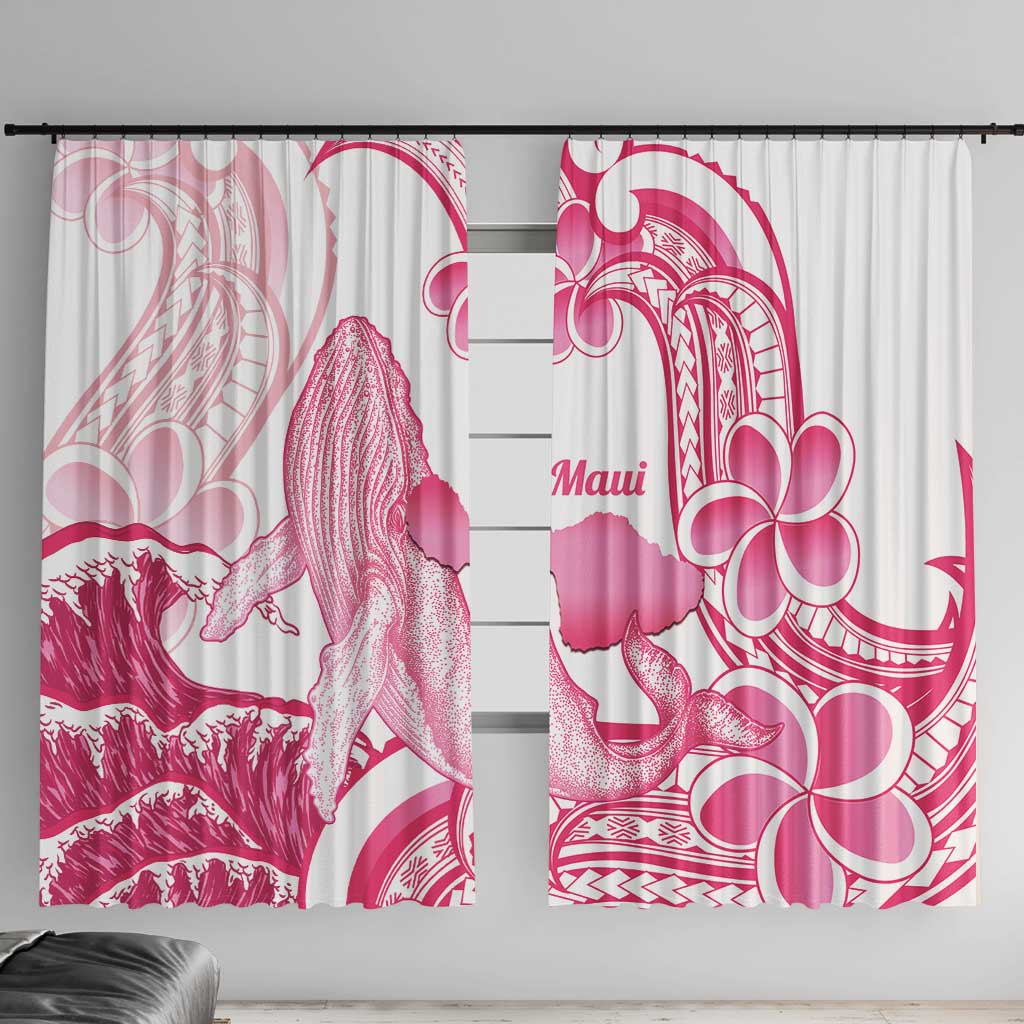 Aloha Hawaii Maui Window Curtain Valley Isle Humpback Whale White LT14 With Hooks White - Polynesian Pride