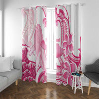 Aloha Hawaii Maui Window Curtain Valley Isle Humpback Whale White LT14 With Grommets White - Polynesian Pride