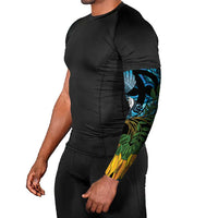 Turquoise New Zealand Kowhai And Piwakawaka Arm Sleeves Maori Ngaru Paua Shell - Polynesian Pride
