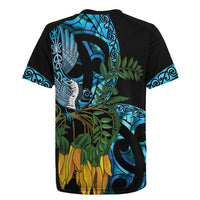 Turquoise New Zealand Kowhai And Piwakawaka Rugby Jersey Maori Ngaru Paua Shell