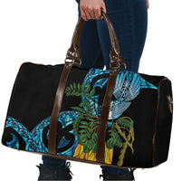 Turquoise New Zealand Kowhai And Piwakawaka Travel Bag Maori Ngaru Paua Shell - Polynesian Pride