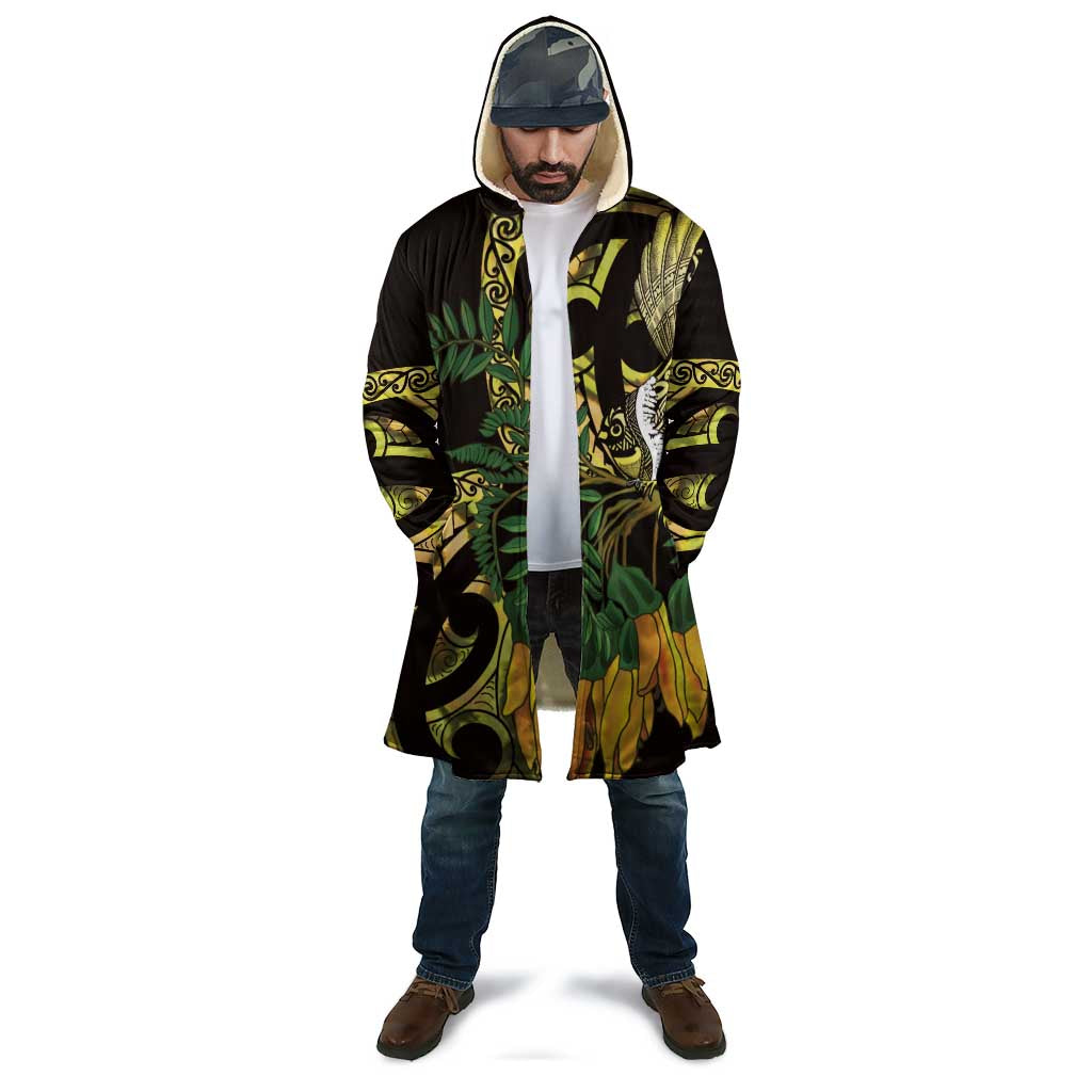 Yellow New Zealand Kowhai And Piwakawaka Cloak Maori Ngaru Paua Shell - Polynesian Pride