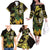 Yellow New Zealand Kowhai And Piwakawaka Family Matching Off The Shoulder Long Sleeve Dress and Hawaiian Shirt Maori Ngaru Paua Shell