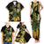 Yellow New Zealand Kowhai And Piwakawaka Family Matching Tank Maxi Dress and Hawaiian Shirt Maori Ngaru Paua Shell