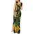 Yellow New Zealand Kowhai And Piwakawaka Tank Maxi Dress Maori Ngaru Paua Shell