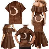 Vanuatu Indipendens Dei Family Matching Mermaid Dress and Hawaiian Shirt Yumi 44th Sand Drawing Turtle Mix Lapita