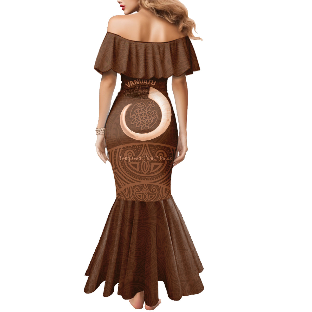 Vanuatu Indipendens Dei Family Matching Mermaid Dress and Hawaiian Shirt Yumi 44th Sand Drawing Turtle Mix Lapita