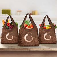 Vanuatu Indipendens Dei Grocery Bag Yumi Sand Drawing Turtle Mix Lapita LT14 3-pack One Size Brown - Polynesian Pride