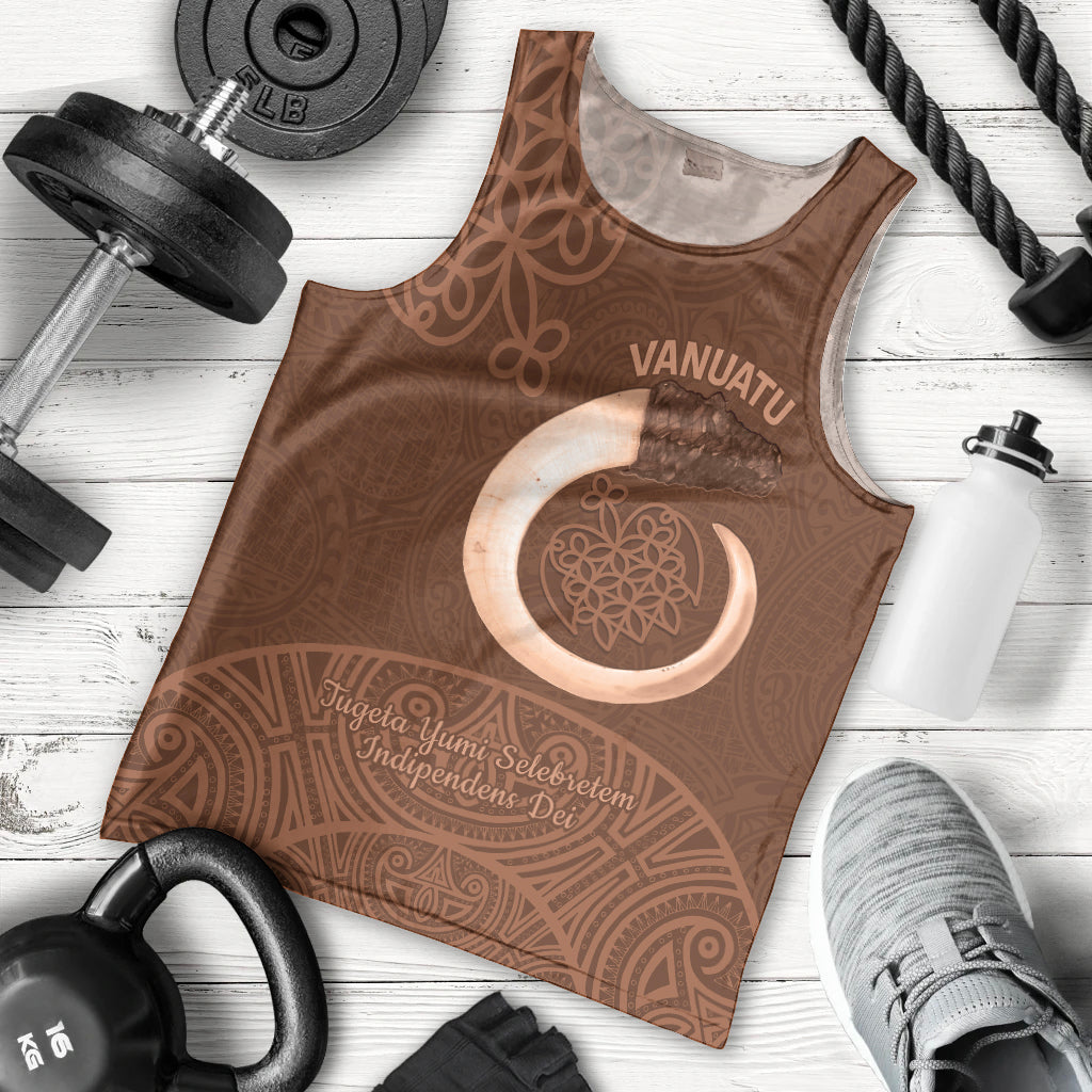 Vanuatu Indipendens Dei Men Tank Top Yumi Sand Drawing Turtle Mix Lapita LT14 - Polynesian Pride