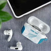 Custom New Zealand Silver Fern Football AirPods Case Come On All White - Polynesian Pride