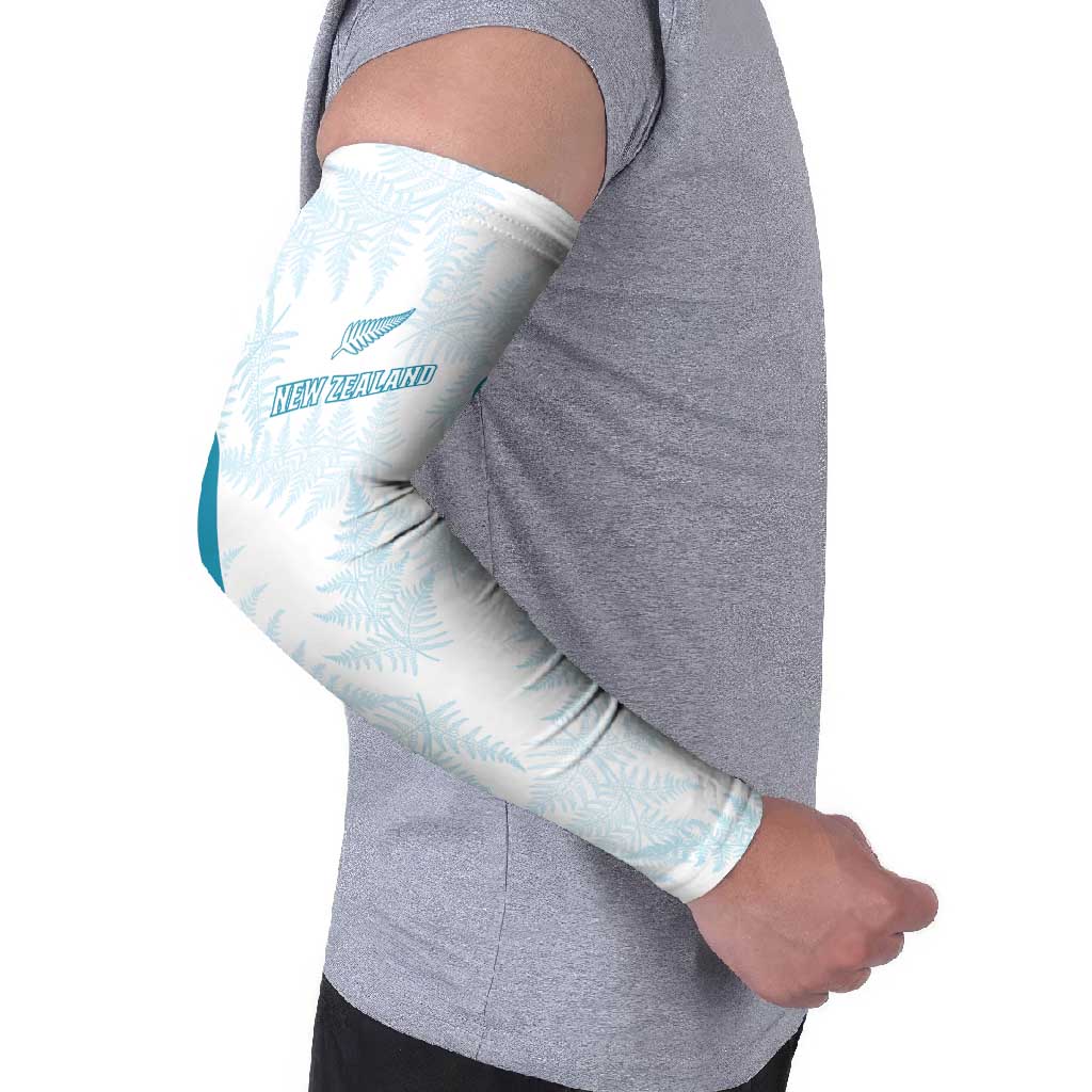 Custom New Zealand Silver Fern Football Arm Sleeves Come On All White - Polynesian Pride