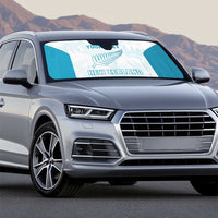 Custom New Zealand Silver Fern Football Auto Sun Shade Come On All White - Polynesian Pride