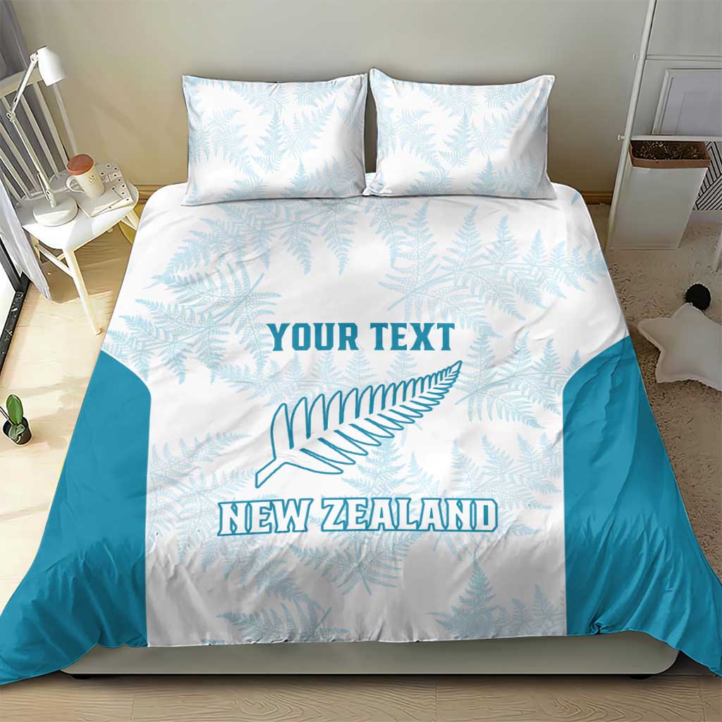 Custom New Zealand Silver Fern Football Bedding Set Come On All White