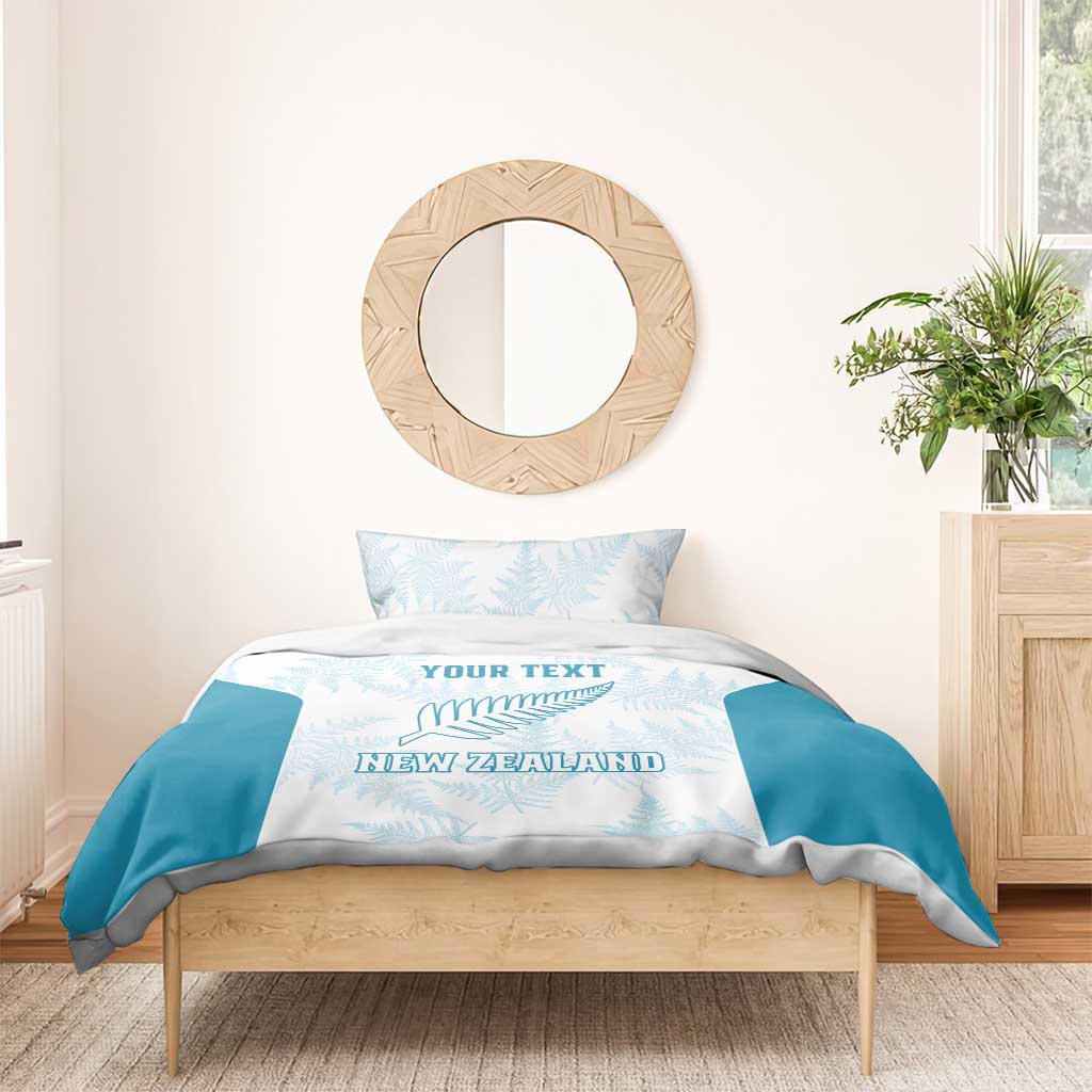 Custom New Zealand Silver Fern Football Bedding Set Come On All White