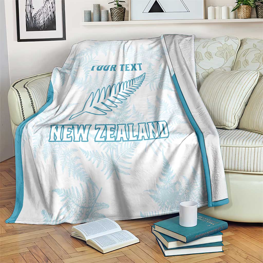 Custom New Zealand Silver Fern Football Blanket Come On All White