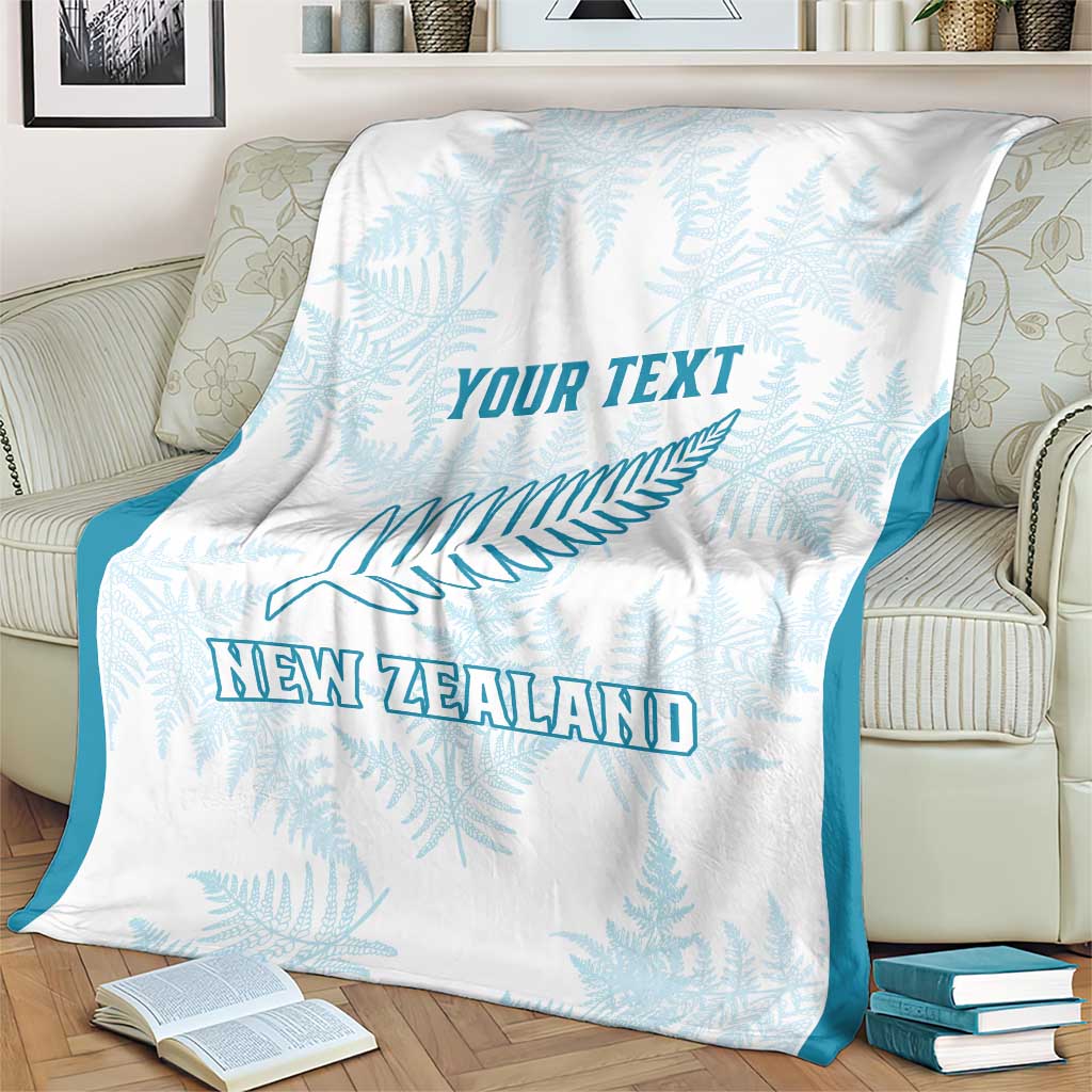 Custom New Zealand Silver Fern Football Blanket Come On All White