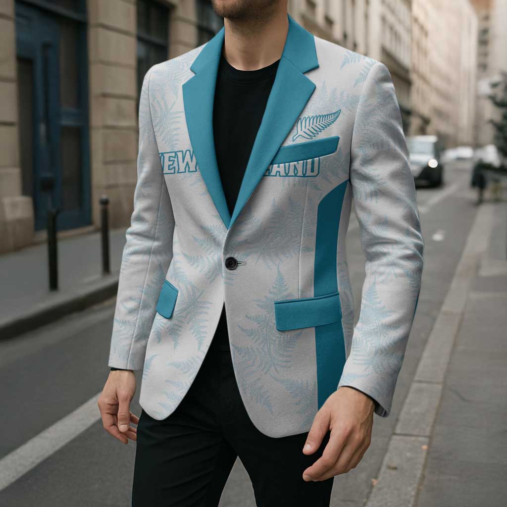 Custom New Zealand Silver Fern Football Blazer Come On All White - Polynesian Pride