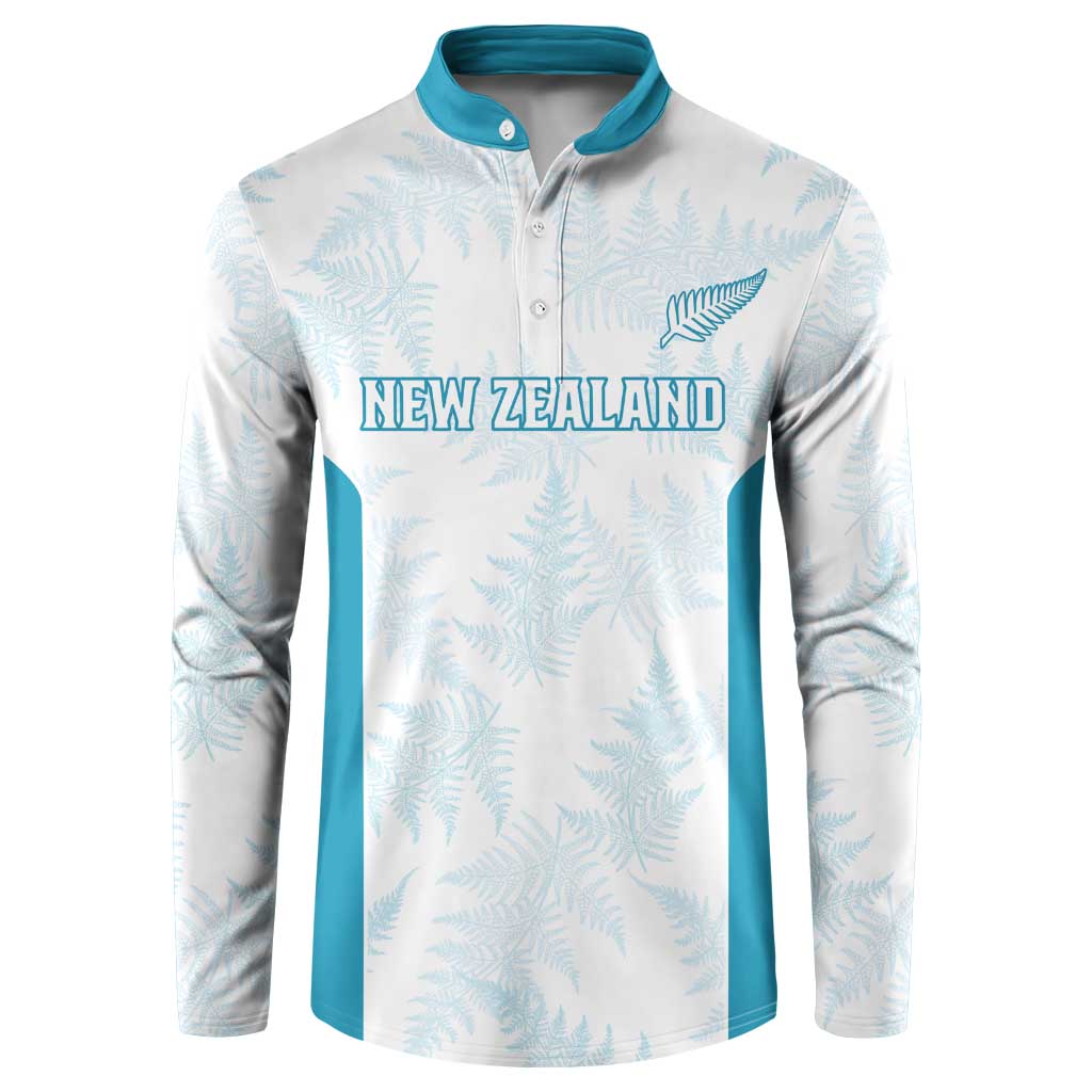 Custom New Zealand Silver Fern Football Button Sweatshirt Come On All White