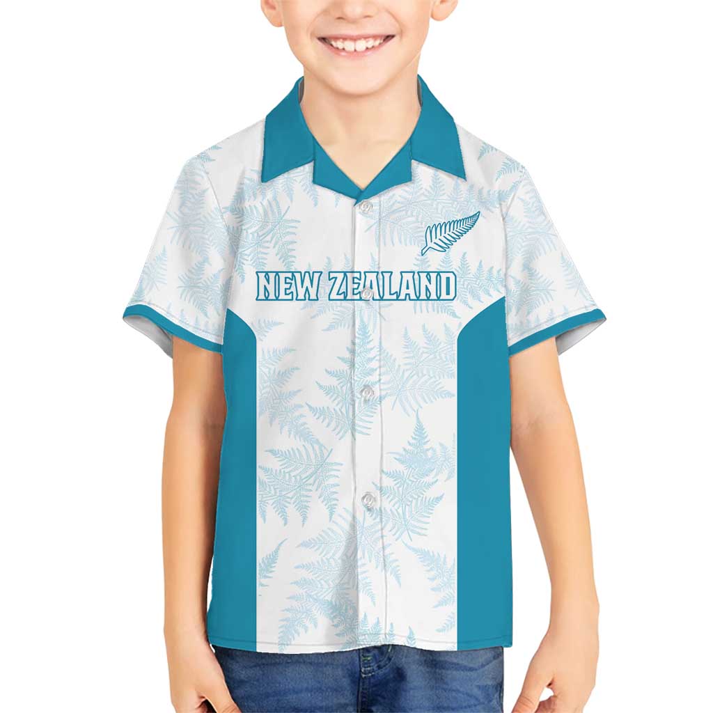 Custom New Zealand Silver Fern Football Family Matching Long Sleeve Bodycon Dress and Hawaiian Shirt Come On All White