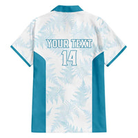 Custom New Zealand Silver Fern Football Family Matching Short Sleeve Bodycon Dress and Hawaiian Shirt Come On All White