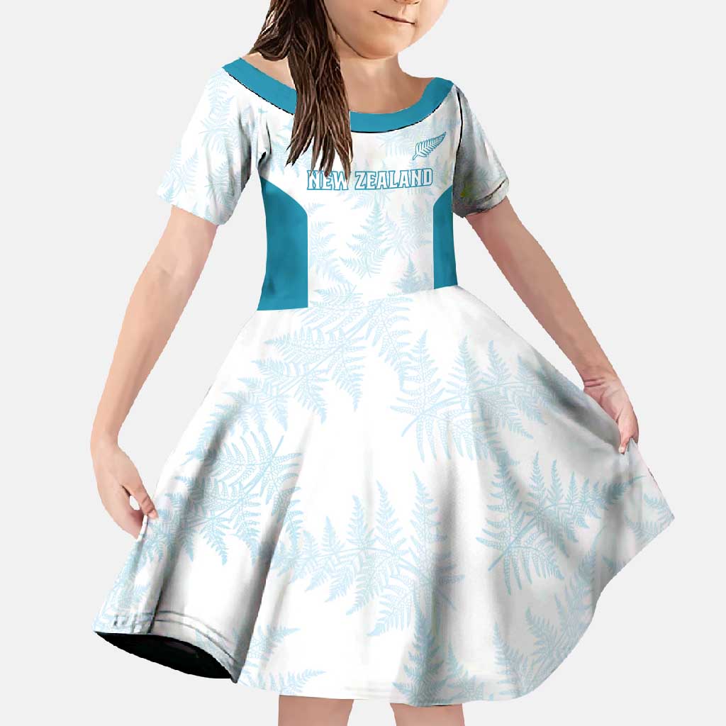 Custom New Zealand Silver Fern Football Family Matching Tank Maxi Dress and Hawaiian Shirt Come On All White