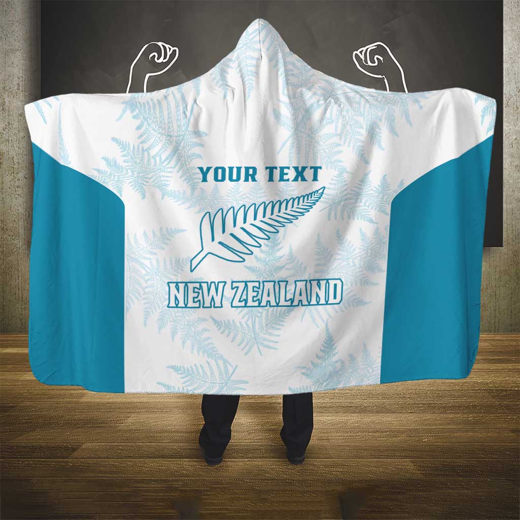Custom New Zealand Silver Fern Football Hooded Blanket Come On All White