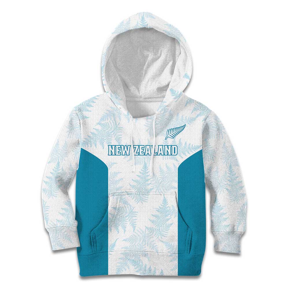 Custom New Zealand Silver Fern Football Kid Hoodie Come On All White