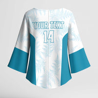 Custom New Zealand Silver Fern Football Kimono Sleeve Blouse Come On All White - Polynesian Pride