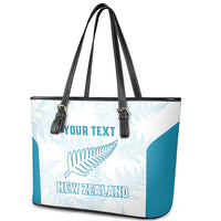 Custom New Zealand Silver Fern Football Leather Tote Bag Come On All White