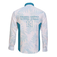 Custom New Zealand Silver Fern Football Long Sleeve Button Shirt Come On All White