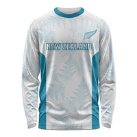 Custom New Zealand Silver Fern Football Long Sleeve Shirt Come On All White