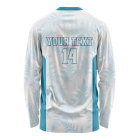 Custom New Zealand Silver Fern Football Long Sleeve Shirt Come On All White