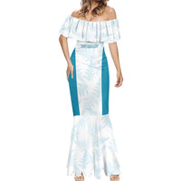 Custom New Zealand Silver Fern Football Mermaid Dress Come On All White