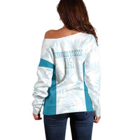 Custom New Zealand Silver Fern Football Off Shoulder Sweater Come On All White